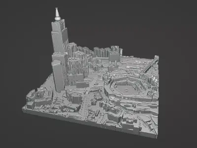 High-Detail Makkah 3D Print Model  Support-Free Design 3D print model