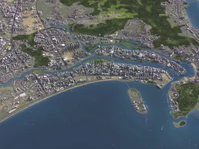 Sanya - 3D City Model Low-poly 3D model