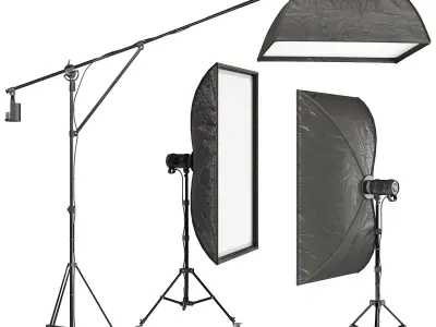 A set of equipment for a photo studio 3D model