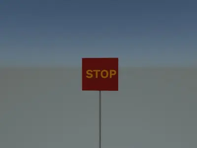 Stop Sign Free low-poly 3D model