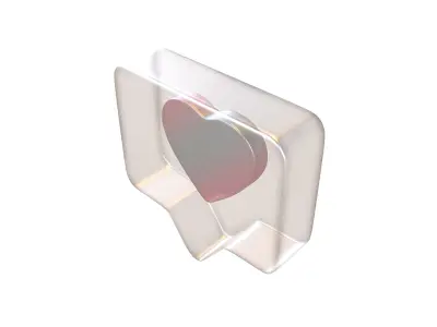 Socail Media Heart Bubble v1 012 Low-poly 3D model