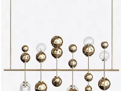 FLUXUS chandelier with balls hanging from it 3D model
