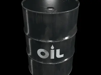 Damage Black Barrel Low-poly 3D model