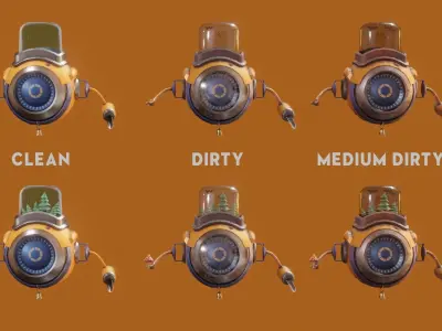 Farmer - Agricultural robot Low-poly 3D model