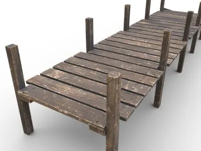 Old Pier - PBR Low-poly 3D model