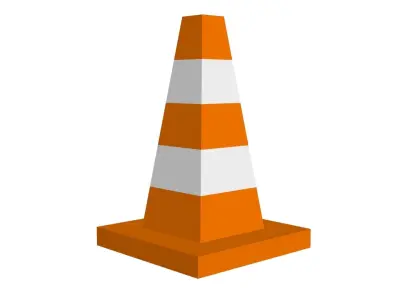 Low Poly Game Ready Traffic Cone Low-poly 3D model