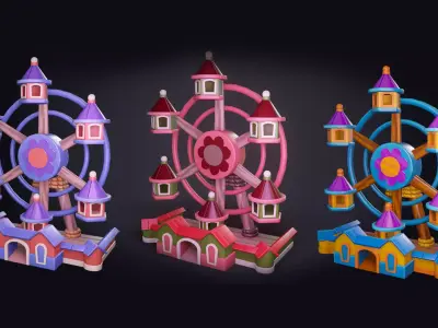 Ferris Wheel Low-poly 3D model