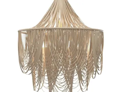 Whisper Chandelier Cream Stone Leather 3D model
