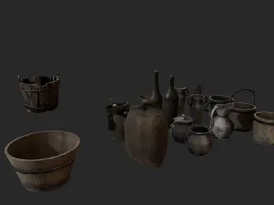 Pirate Props Low-poly 3D model