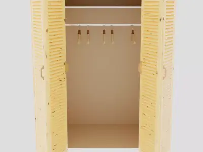 Closet Wardrobe with Bi-folding 4x doors 3D model