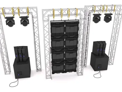 Dj Booth Stage 3D model