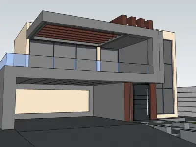 Modern Villa Modeled in SketchUp and Rendered with Lumion  3D model