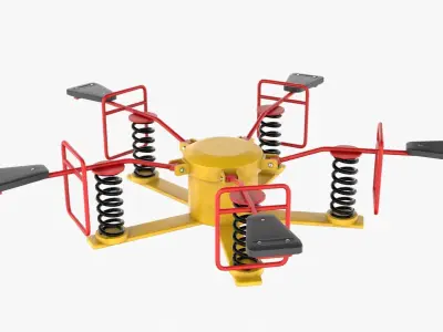 Spring Bouncer Low-poly 3D model