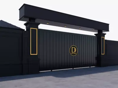 Main Site Entrance Gate Door 2 3D model
