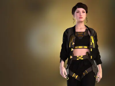 Sci-Fi Sweater Outwear - 44 Marvelous Designer and Clo3D 3D model