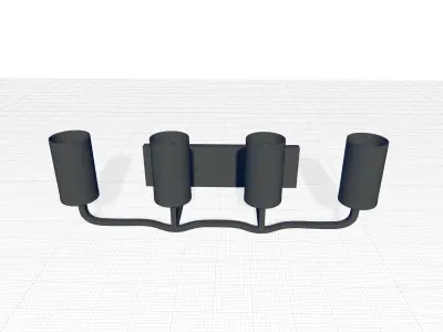 Kylee Iron Black Brushed Nickel Vanity Light 3D model