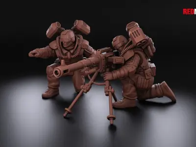 Airborne Division - Heavy Support Squad of the Imperial Force 3D print model