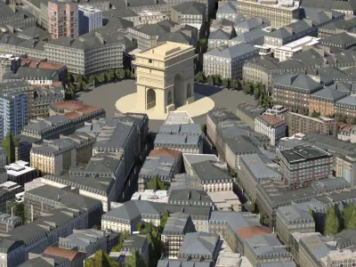 Arc De Triomphe Paris Low-poly 3D model