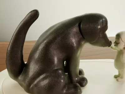 Dog and Child Figurine 3D model