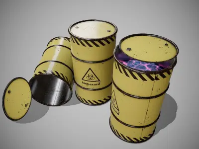 Barrels biohazard new Low-poly 3D model
