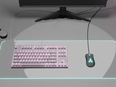 Toon Shaded Pc Desk  3D model