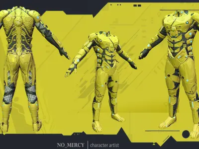 Sci Fi Cyberpunk Male Suit Low-poly 3D model