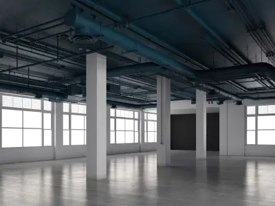  Industrial Office Interior - with materials - 