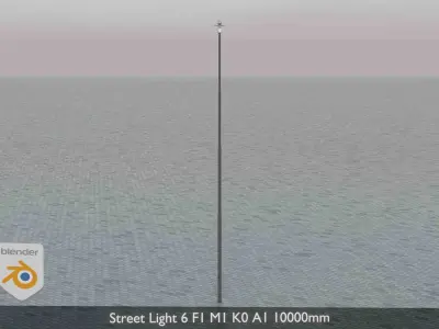 Street Light 6 F1 M1 K0 A1 10000mm Low-poly 3D model