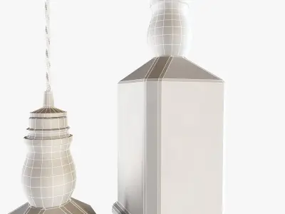 Whiskey Bottles Pulley Pendant Lighting 3D model