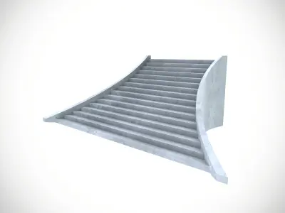 Stairs Low-poly 3D model 2