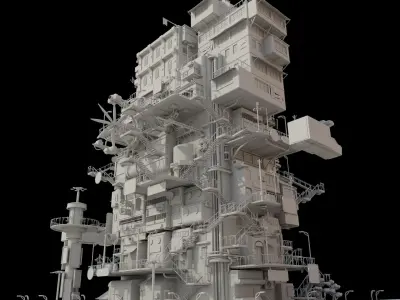 SCIFI Cyberpunk   City Modular  Low-poly 3D model