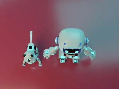 Z-35 Friendly Robot Low-poly 3D model