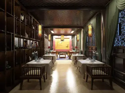 Business Restaurant - Coffee - Banquet  212 3D model