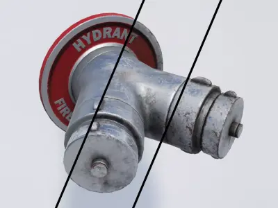 Wall Hydrant new-mid-old Low-poly 3D model
