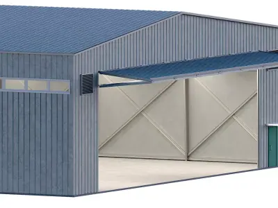 Aircraft Hangar metal 3D model