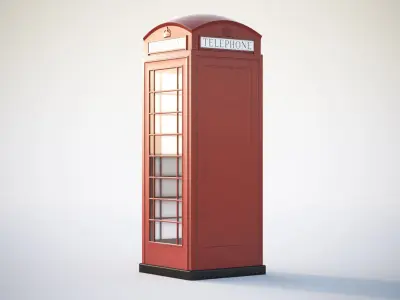 English phone booth 3D model
