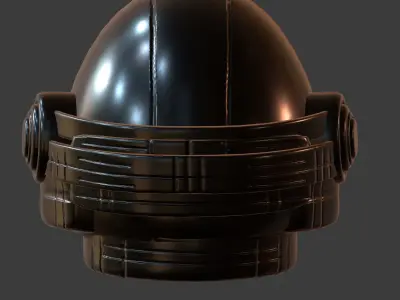 Gas mask helmet futuristic 3d model scifi Low-poly  Low-poly 3D model