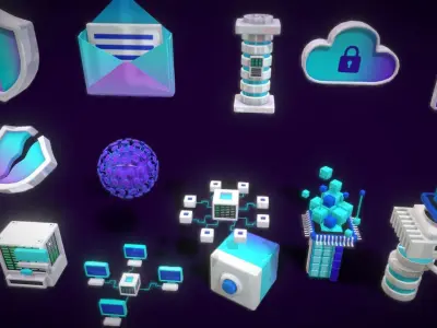 3D Button Collections7 Low-poly 3D model