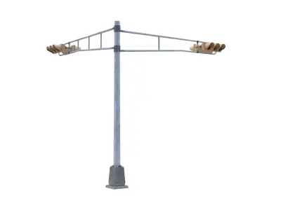 Street Light With Traffic Light 02 Low-poly 3D model