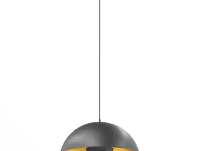 Black and Gold Hanging Lamp 3D Model 3D model