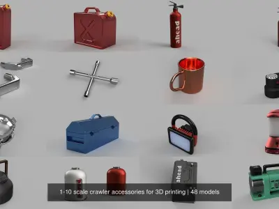1-10 scale crawler accessories for 3D printing 3D Model Pack