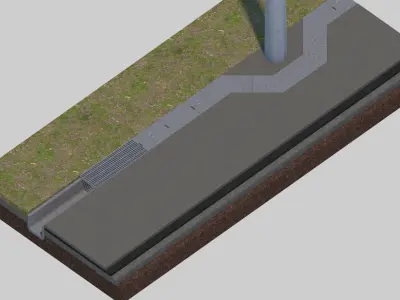 Gutter  Upper lid U type 3D model