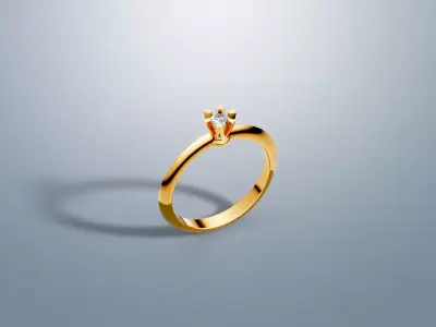 Classic 6 Prong Solitaire Ring 3D print model