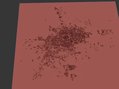 HeFei City urban planning maquett building 3D Topography 3D model