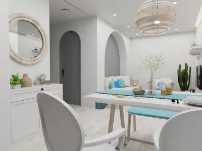 Interior Dinner Design Scene 3D Model 3D model buy