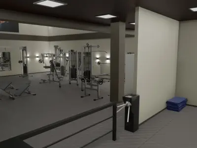 Fitness Gym Low-poly 3D model