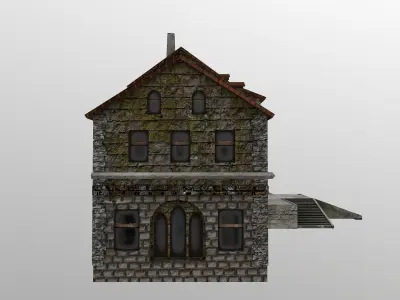  Medieval Academy Low-poly 3D model