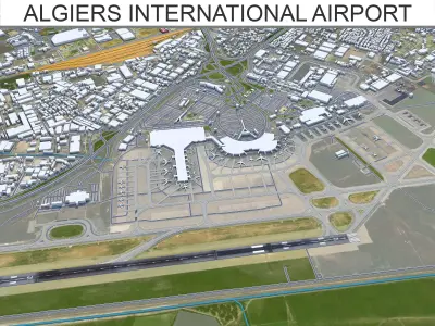 Algiers International Airport Houari Boumediene  Low-poly 3D model