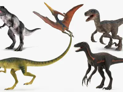  Carnivorous Dinosaurs Rigged for Cinema 4D Collection 3 