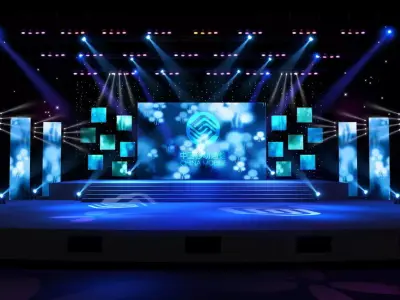 Stage party concert fashion catwalk T station  184 3D model